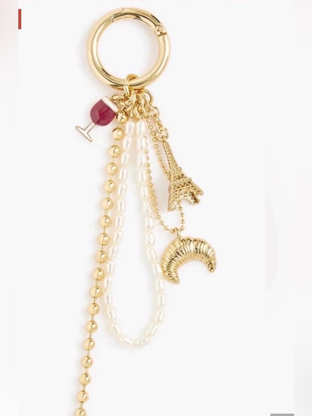 J Crew Multicolor FRENCH bag charm/keyring